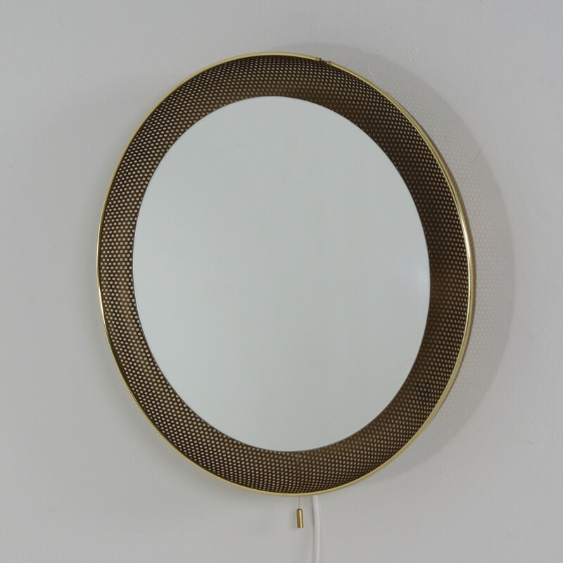 Vintage Perforated Mirror Lamp by Artimeta 1960s