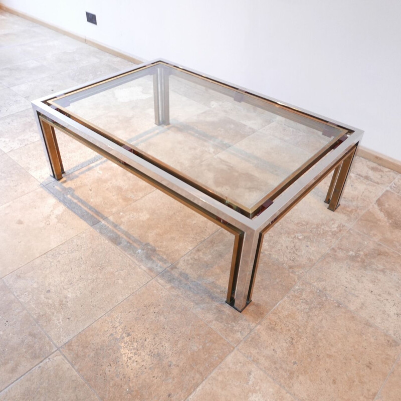 Vintage Romeo Rega Hollywood Regency Coffee Table Italy 1970s