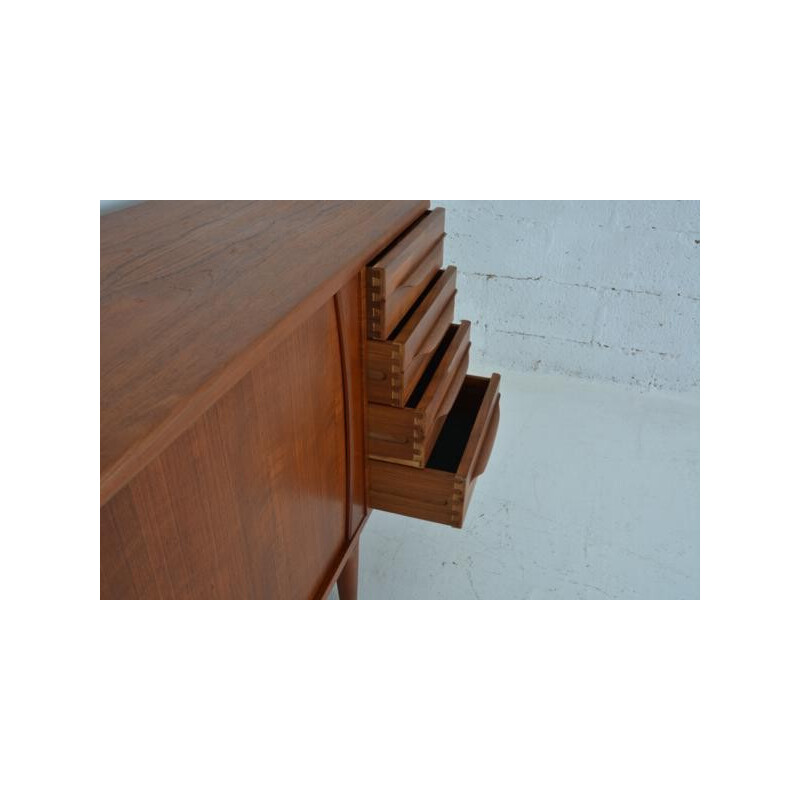 Enfilade scandinave Uldum Mobelfabrick en bois de teck, Johannes ANDERSEN - 1950