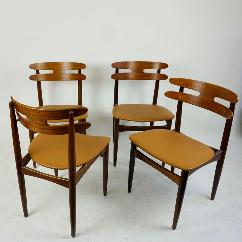 Set of 4 vintage Mod. 178 Teak Dining Chairs by Johannes Andersen Denmark