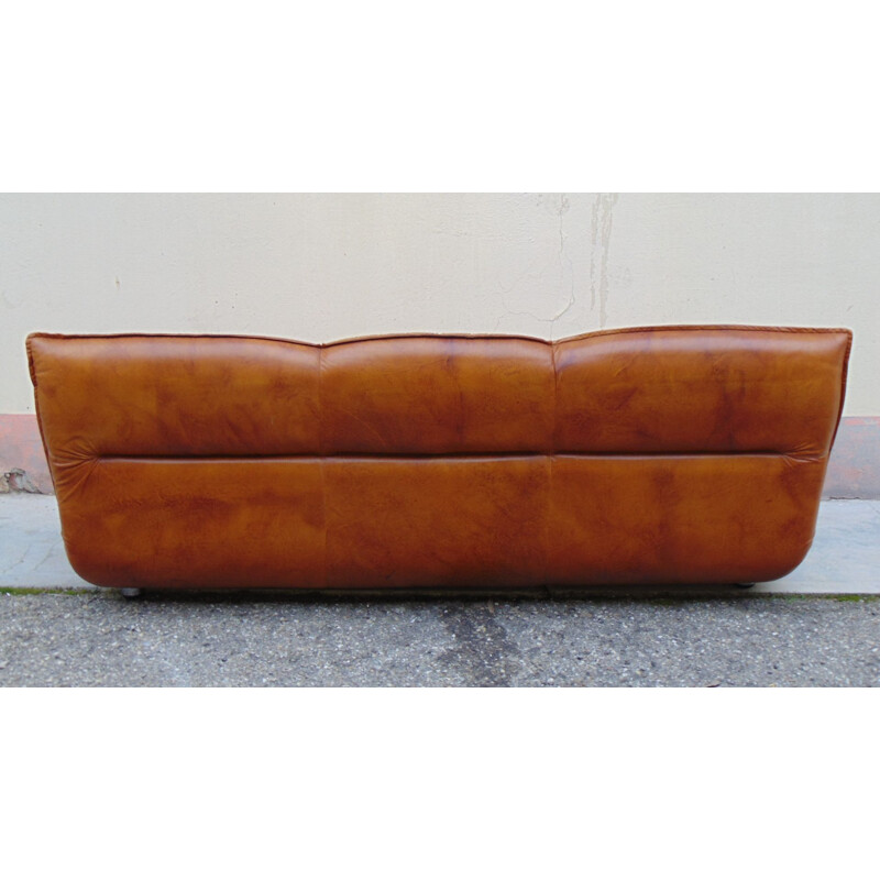 Vintage sofa in leather by Lev&Lev Milano 1970s