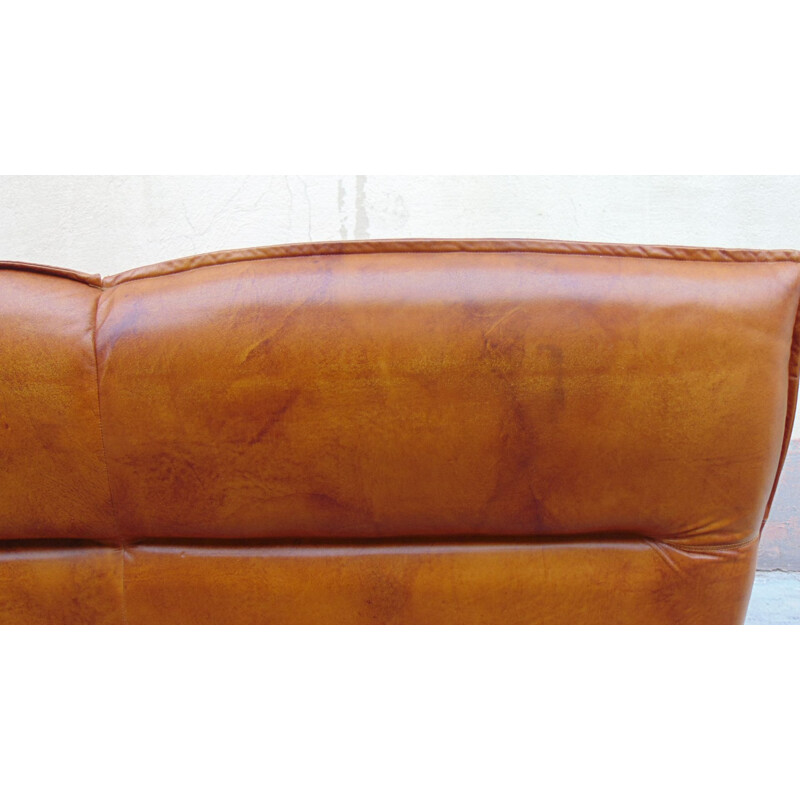 Vintage sofa in leather by Lev&Lev Milano 1970s