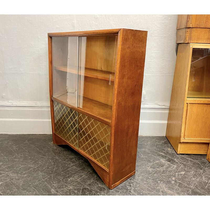 Vintage Bookcase Glass Cabinet 1950