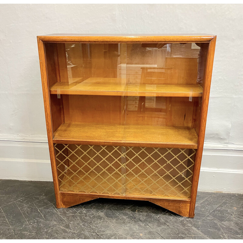 Vintage Bookcase Glass Cabinet 1950