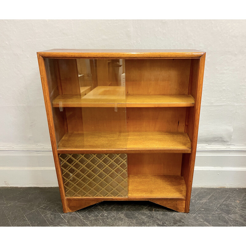 Vintage Bookcase Glass Cabinet 1950