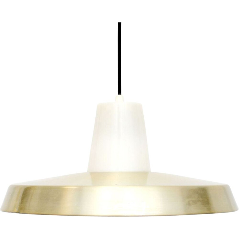 Vintage golden pendant lamp by M. Voltelen Danish 1960s