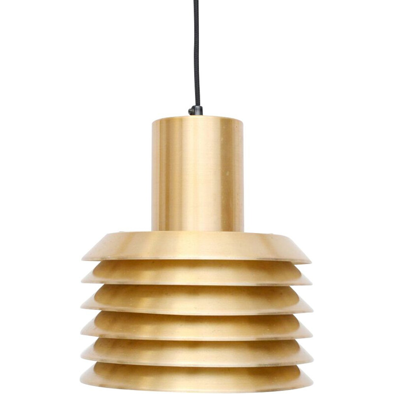 Vintage Pendant Lamp In Golden Brass Danish 1960s