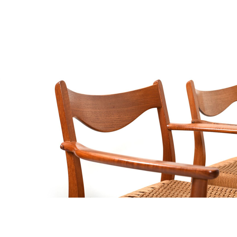 Set of 6 Vintage Teak Dining Chairs by Arne Wahl Iversen Glyngøre Stolefabrik Danish 1957