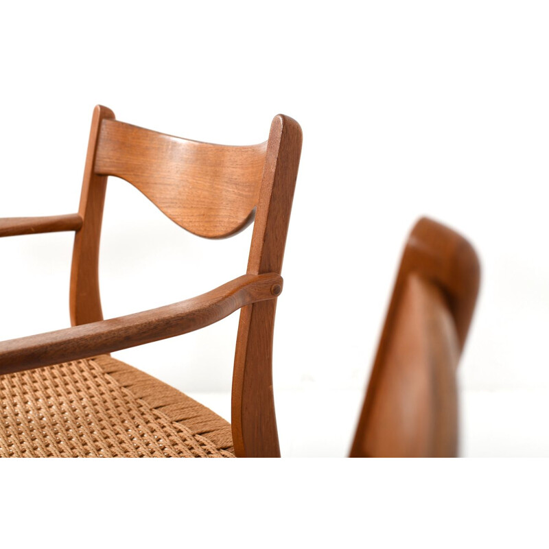 Set of 6 Vintage Teak Dining Chairs by Arne Wahl Iversen Glyngøre Stolefabrik Danish 1957