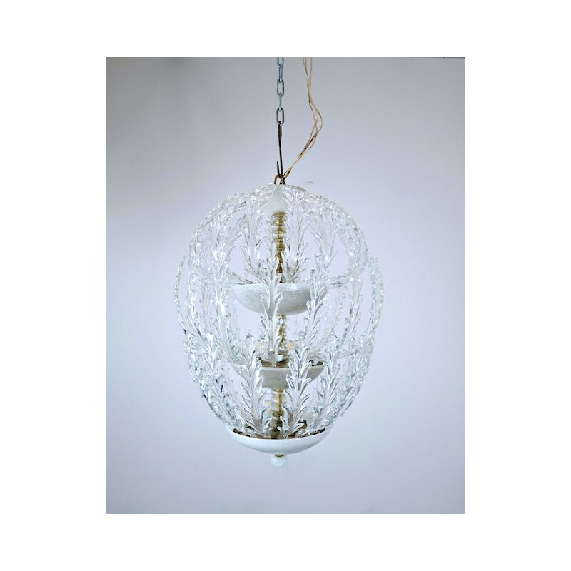 Vintage Murano Glass Ceiling Light For Venini 1940s