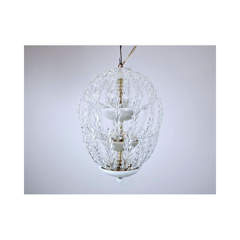 Vintage Murano Glass Ceiling Light For Venini 1940s