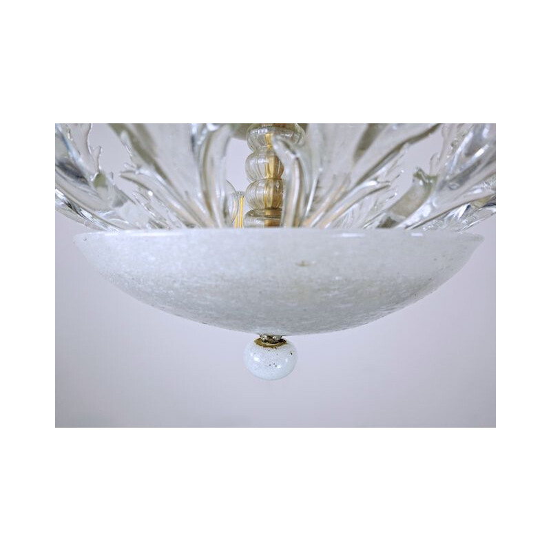 Vintage Murano Glass Ceiling Light For Venini 1940s