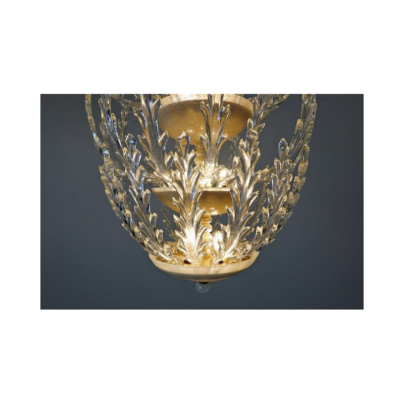 Vintage Murano glazen plafondlamp voor Venini 1940
