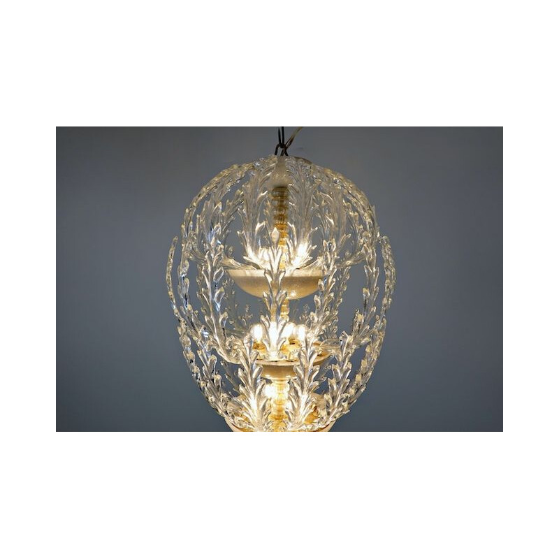 Vintage Murano glazen plafondlamp voor Venini 1940