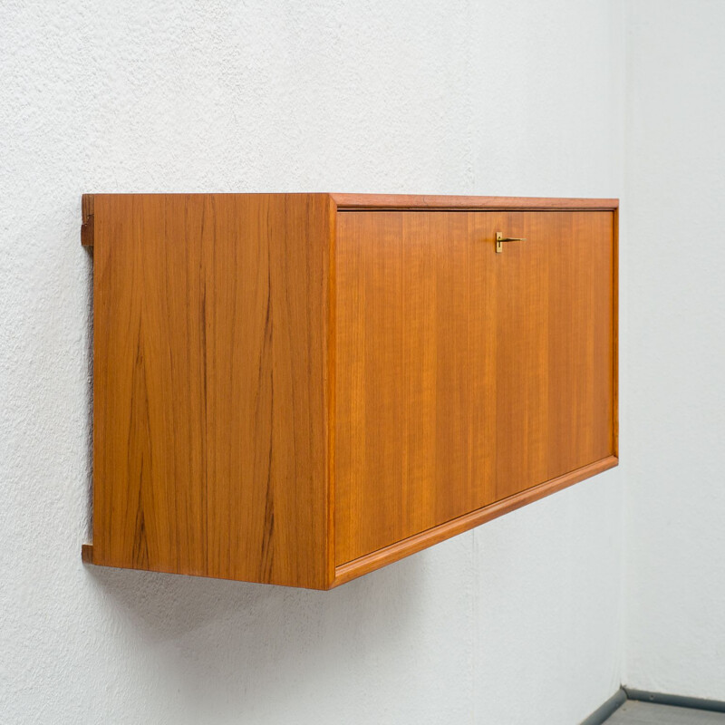 Vintage teak wall secretary, 1960s