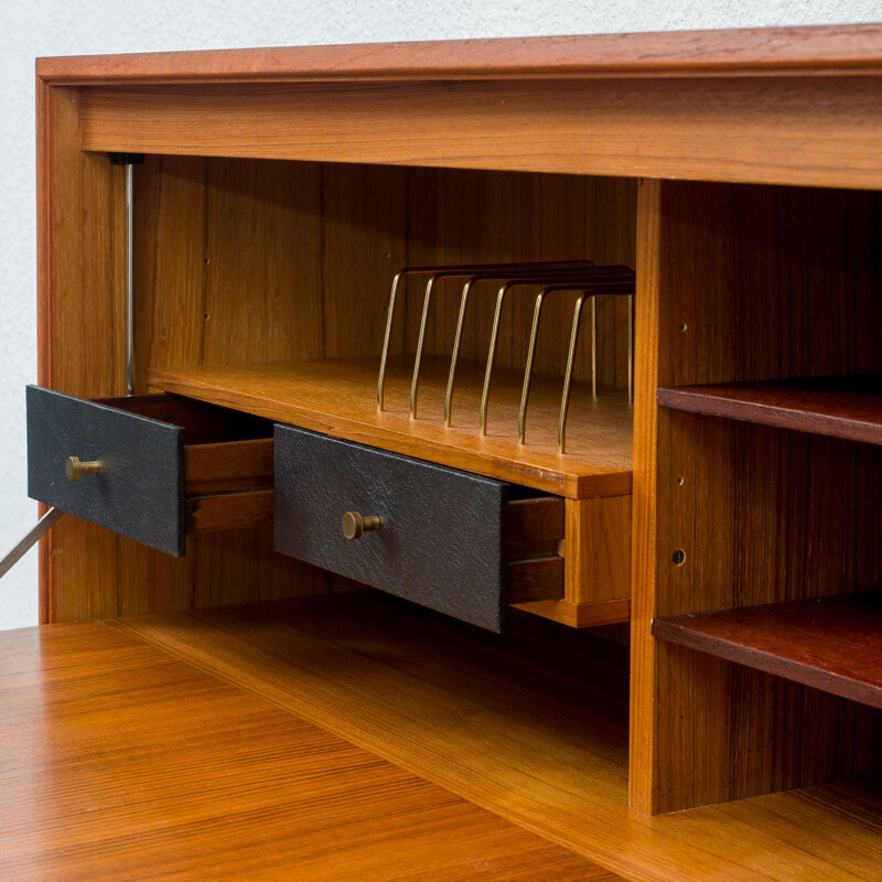 Vintage teak wall secretary, 1960s