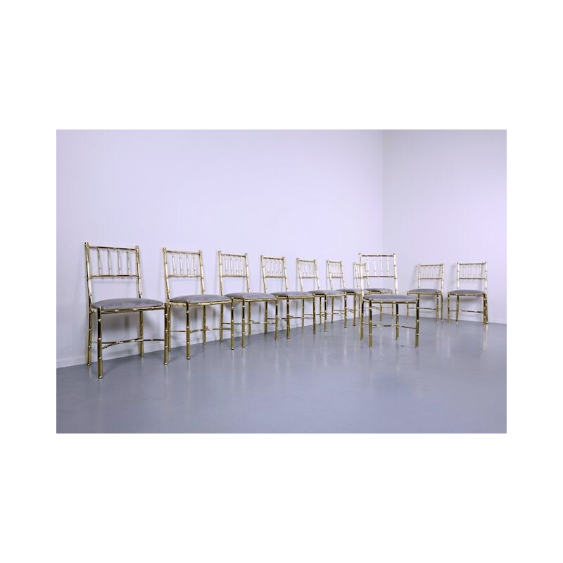 Set of 10 vintage Brass Chairs 1940