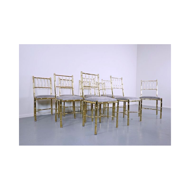 Set of 10 vintage Brass Chairs 1940