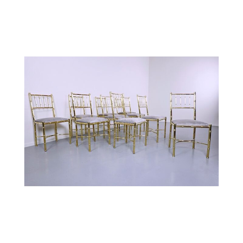 Set of 10 vintage Brass Chairs 1940