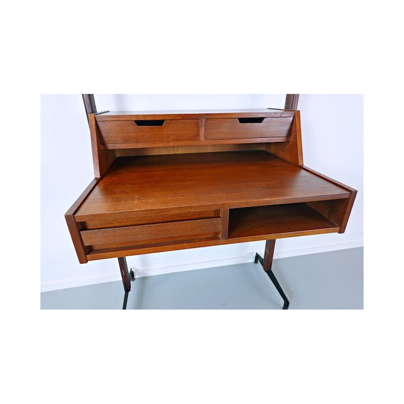 Vintage teak wall unit, Italy 1960