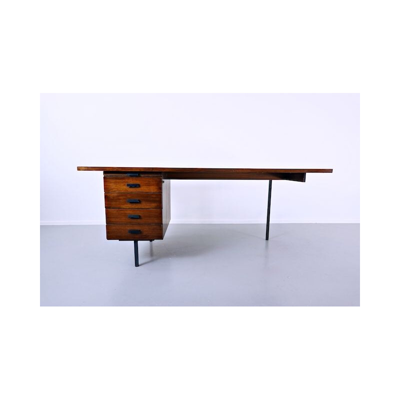 Vintage asymmetrical teak desk 1960