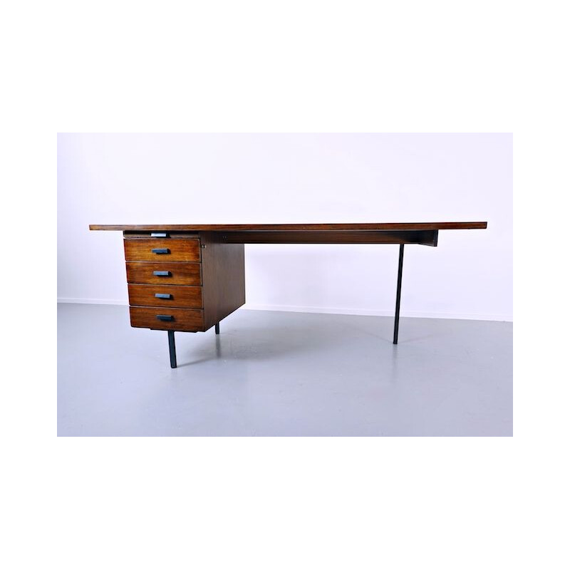 Vintage asymmetrical teak desk 1960