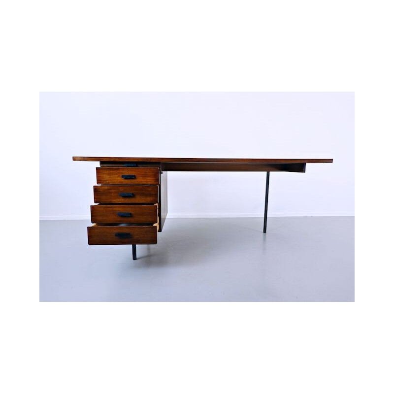 Vintage asymmetrical teak desk 1960