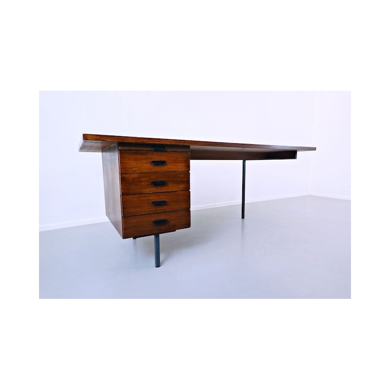 Vintage asymmetrical teak desk 1960