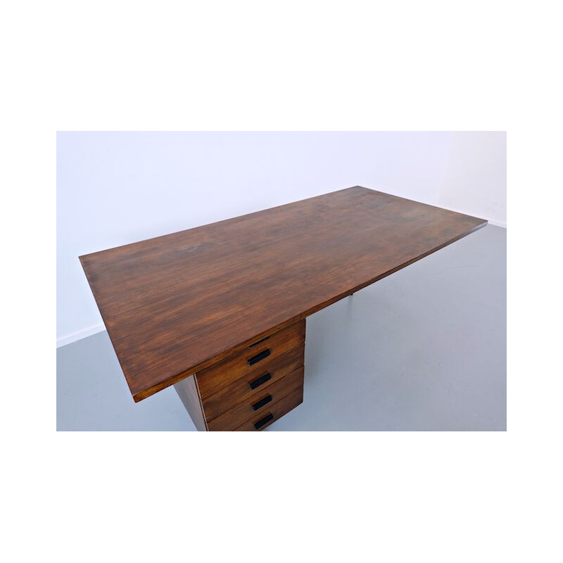 Vintage asymmetrical teak desk 1960