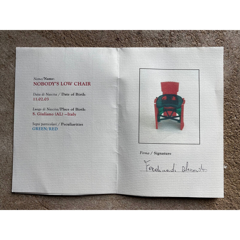 Chaise vintage Nobody's par Gaetano Pesce pour Zero Disegno, Italie 2003