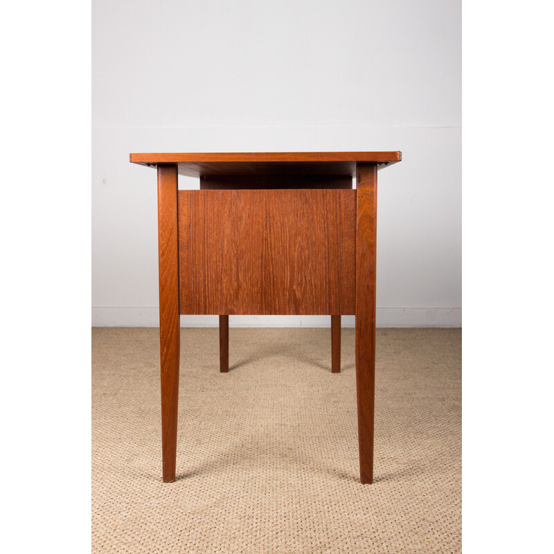 Small vintage double-sided teak desk, Denmark 1960