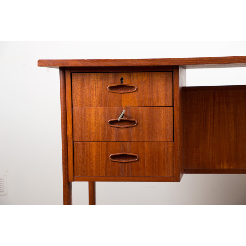 Small vintage double-sided teak desk, Denmark 1960