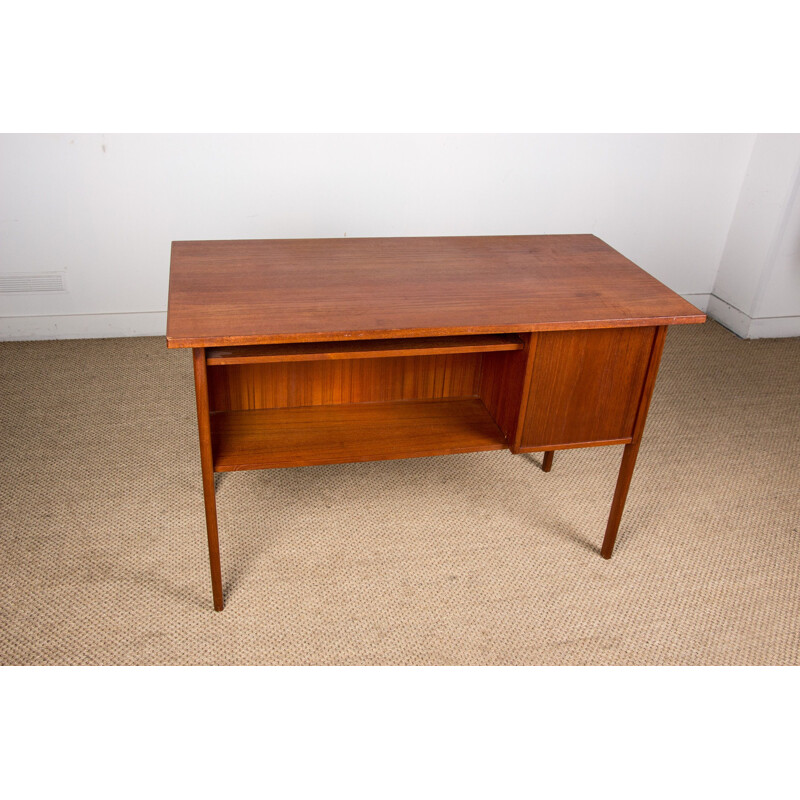 Small vintage double-sided teak desk, Denmark 1960