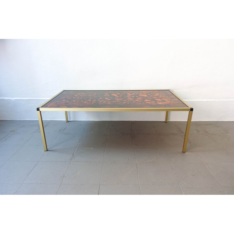 Vintage patterned lava coffee table, Denmark 1970