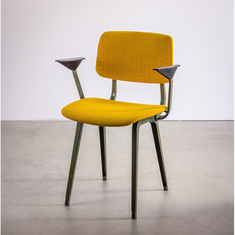 Ahrend "Revolt" chair in steel and yellow fabric, Friso KRAMER - 1960s