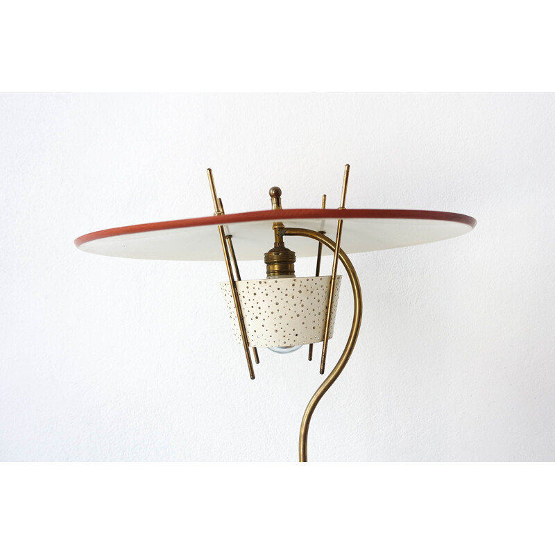 Vintage brass floor lamp, France 1950