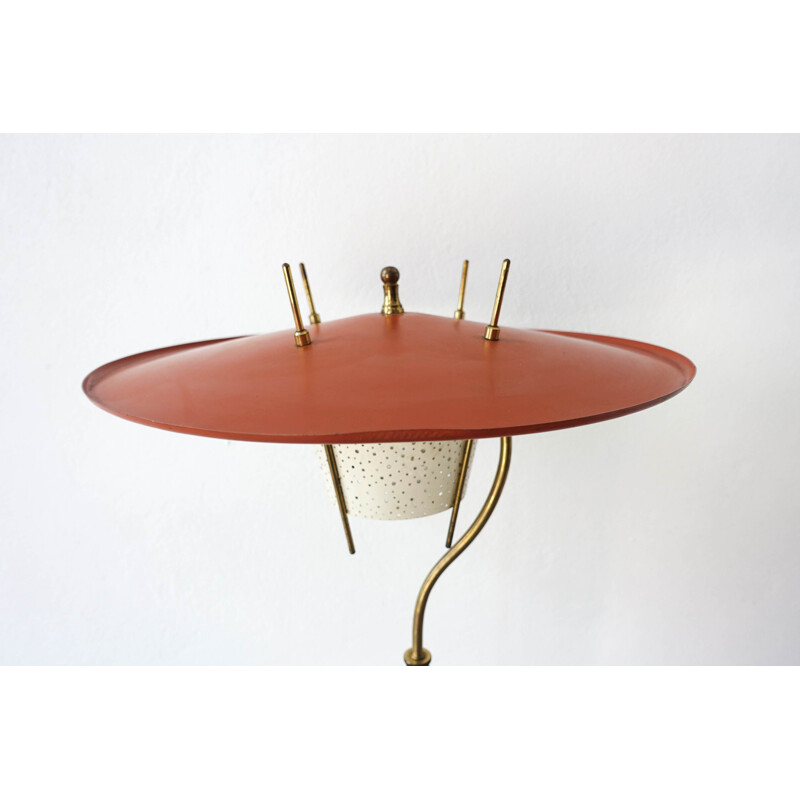 Lampadaire vintage en laiton, France 1950