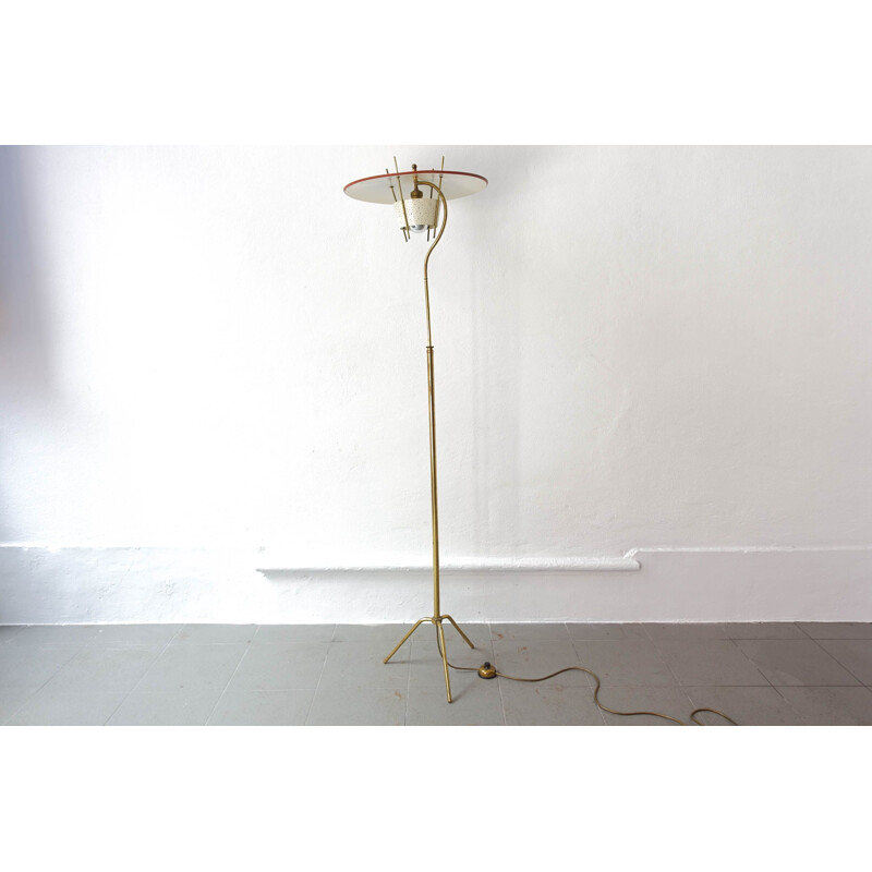 Vintage brass floor lamp, France 1950