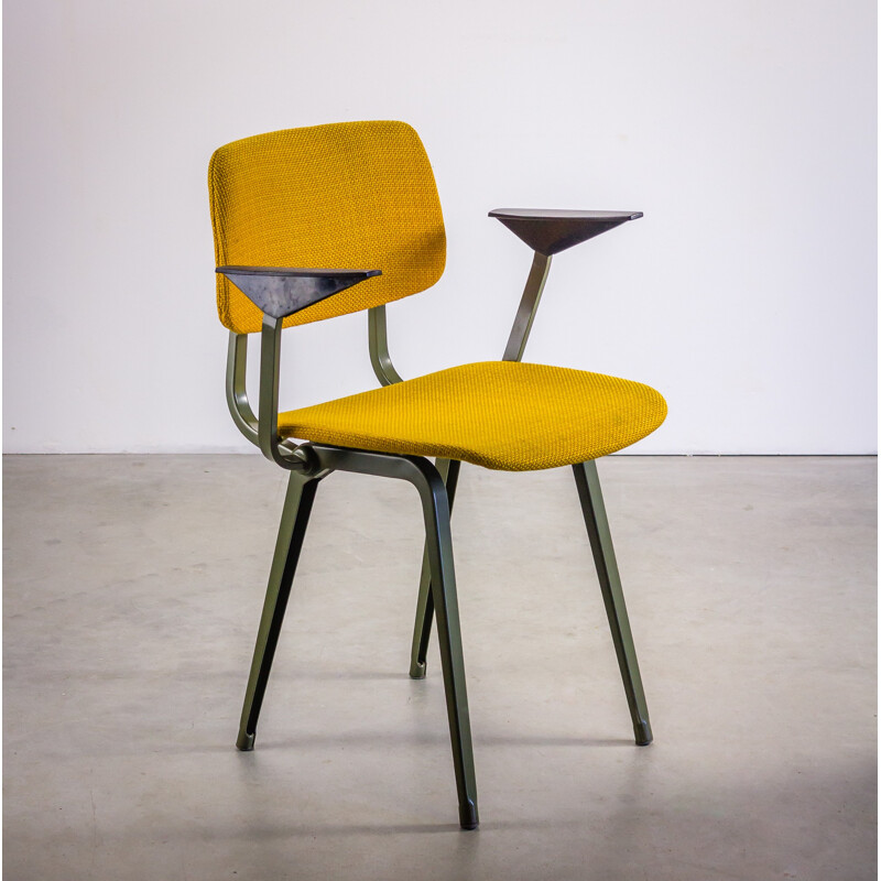 Ahrend "Revolt" chair in steel and yellow fabric, Friso KRAMER - 1960s