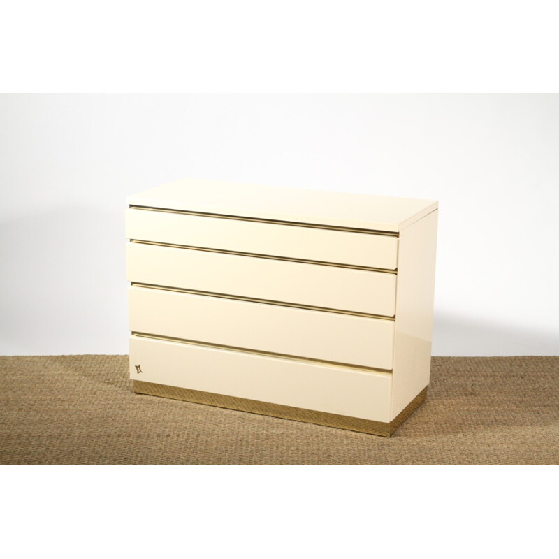 Romeo chest of drawers lacquered in white, Jean-Claude MAHEY - 1970s