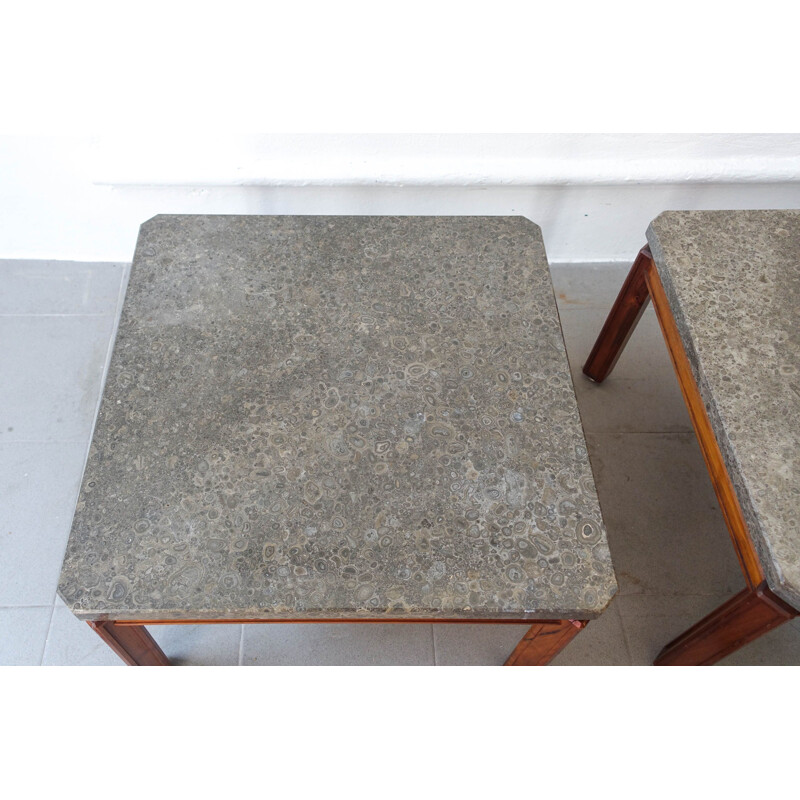 Pair of vintage side tables by José Espinho for the Estoril Sol Hotel, Export model, Portugal 1970