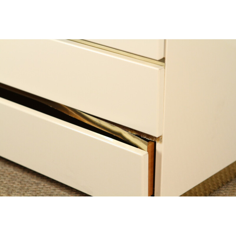 Romeo chest of drawers lacquered in white, Jean-Claude MAHEY - 1970s