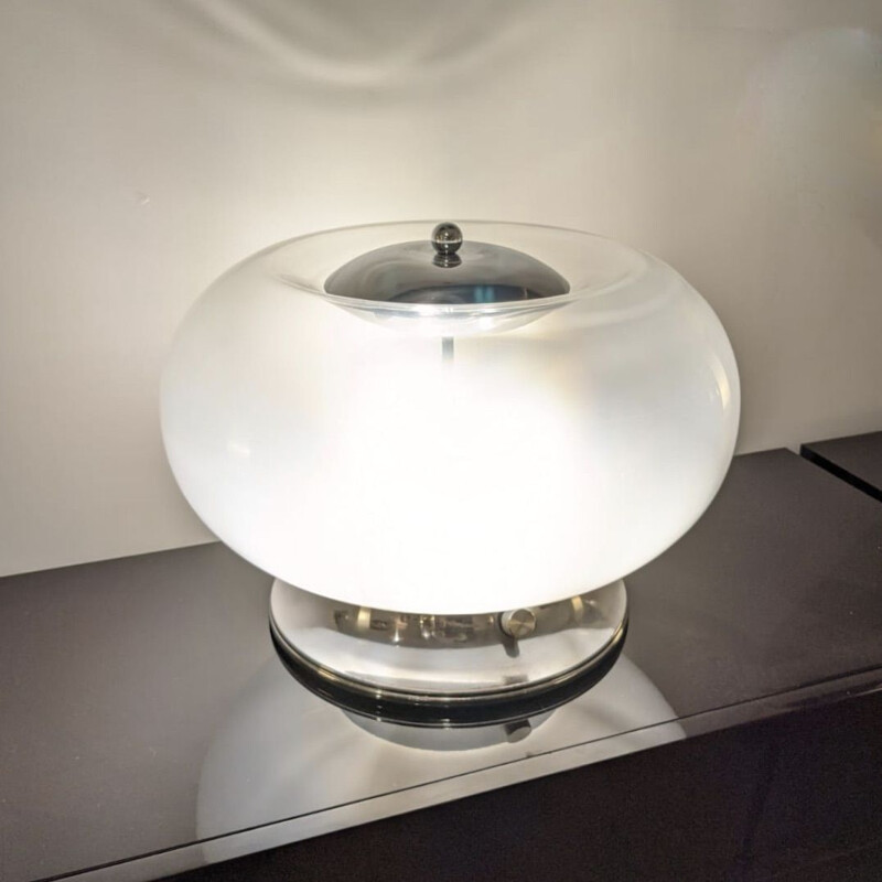 Lampe de table vintage en verre de Murano de Reggiani, Italie 1970