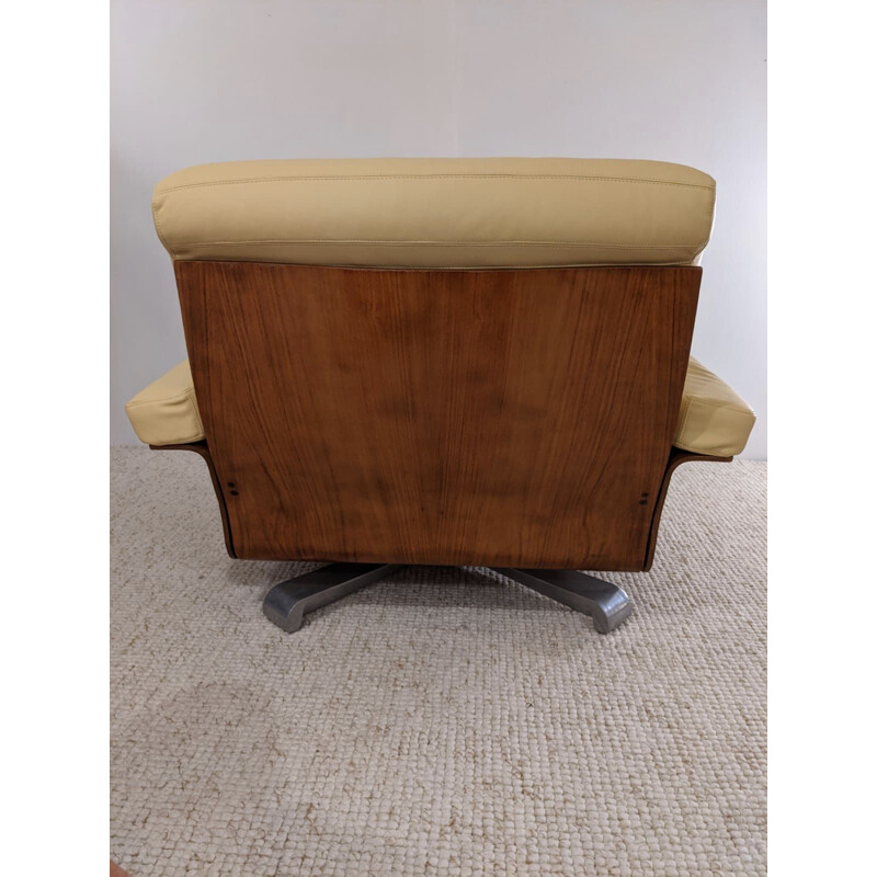 Vintage Cordoba Sessel aus Palisanderholz und Leder von Tito Agnoli für Steiner 1960