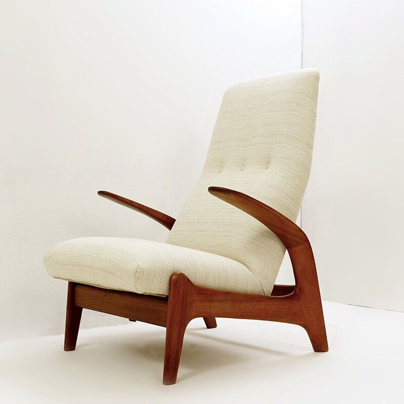 Vintage teak armchair "Rock' N Rest" by Rastad & Relling for Arnestad Bruk, Norway 1950