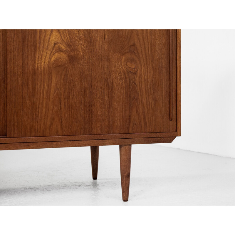 Vintage teak highboard with 2 sliding doors, Denmark 1960