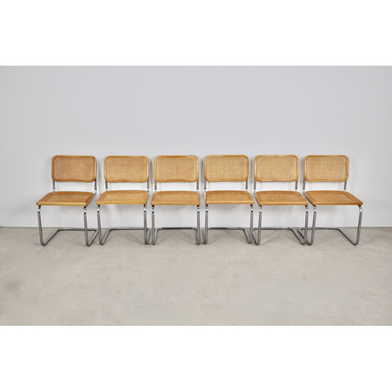 Set of 6 vintage chairs model B32 by Marcel Breuer