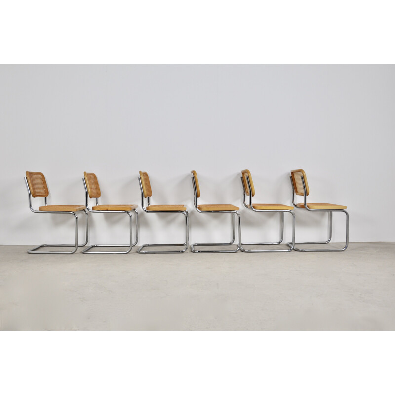 Lot de 6 chaises vintage modèle B32 par Marcel Breuer
