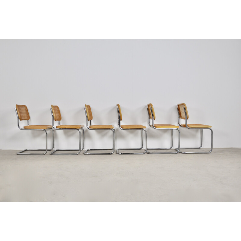 Set of 6 vintage chairs model B32 by Marcel Breuer