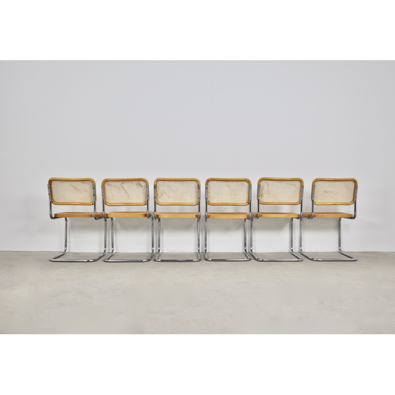 Set of 6 vintage chairs model B32 by Marcel Breuer